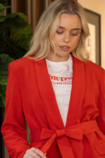 BLAZER VERMELHO COM FAIXA NA CINTURA FRACOMINA - Image 3