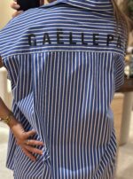 CAMISA CAVEADA AZUL COM RISCA BRANCA GAELLE PARIS - Image 4