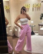 PANTALONA ROSA DE ALFAIATARIA GAELLE PARIS