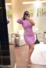 VESTIDO LILÁS EM MALHA RENDADA COM FIO LUREX MISS YOU