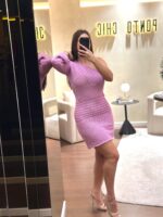 VESTIDO LILÁS EM MALHA RENDADA COM FIO LUREX MISS YOU - Image 3