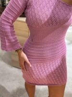 VESTIDO LILÁS EM MALHA RENDADA COM FIO LUREX MISS YOU - Image 4