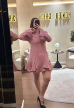 VESTIDO ROSA COM FOLHO MISS YOU