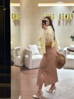 SAIA MIDI CASTANHA EM TECIDO ICE PLAY - Image 3