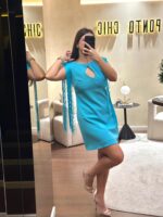 VESTIDO CURTO AQUA PONTO CHIC - Image 2