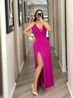 VESTIDO COMPRIDO FUXIA PONTO CHIC