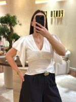 BLUSA BRANCA MANGA GODÉ MISS YOU