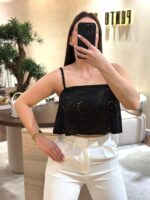 TOP PRETO BORDADO INGLÊS RUGA - Image 3