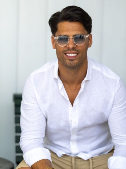 CAMISA DE LINHO GOLA ITALIANA BRANCA ZOLF