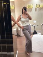 CALÇA TAUPE COM BEGE CONTRASTANTE ELEH - Image 2
