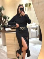 SAIA PRETA COM ABERTURAS GAELLE PARIS