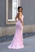 VESTIDO COMPRIDO ROSA RENDADO PONTO CHIC - Image 5