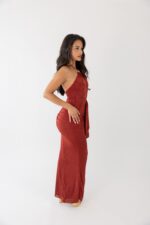 VESTIDO COMPRIDO BORDO DRAPEADO PONTO CHIC - Image 4