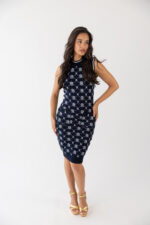VESTIDO DE MALHA JACQUARD COM LOGO FRACOMINA - Imagen 2