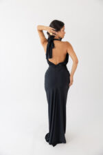 VESTIDO PRETO COMPRIDO DRAPEADO LANÇA PERFUME - Image 4