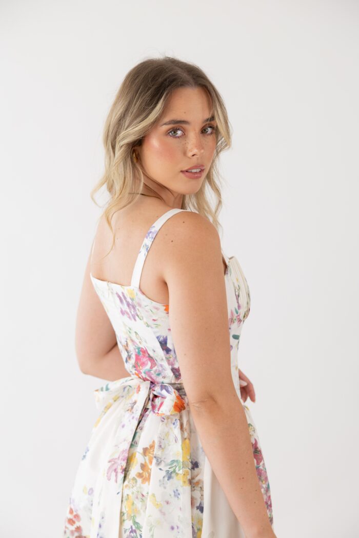 VESTIDO MIDI ESTAMPAOD TECIDO ALINHADO PONTO CHIC - Imagen 4