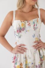 VESTIDO MIDI ESTAMPAOD TECIDO ALINHADO PONTO CHIC - Imagen 9