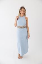 VESTIDO MIDI AZUL COM APLICAÇÃO LANÇA PERFUME - Image 2