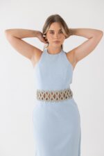 VESTIDO MIDI AZUL COM APLICAÇÃO LANÇA PERFUME - Image 4