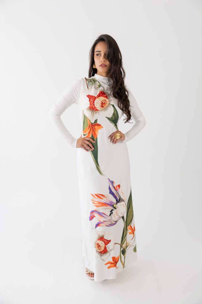 VESTIDO JUSTO COM ESTAMPADO LANÇA PERFUME - Image 1