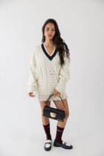 PULLOVER BRANCO COM TRANÇAS GAELLE PARIS