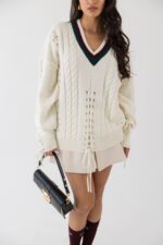 PULLOVER BRANCO COM TRANÇAS GAELLE PARIS - Image 3