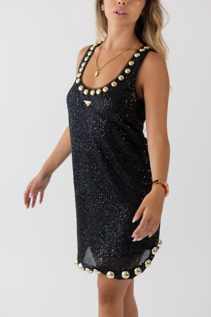 VESTIDO PRETO LANTEJOULAS LANÇA PERFUME - Image 3
