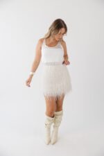 MINI SAIA OFF WHITE FLUFF ICEBERG WOMEN - Imagen 3