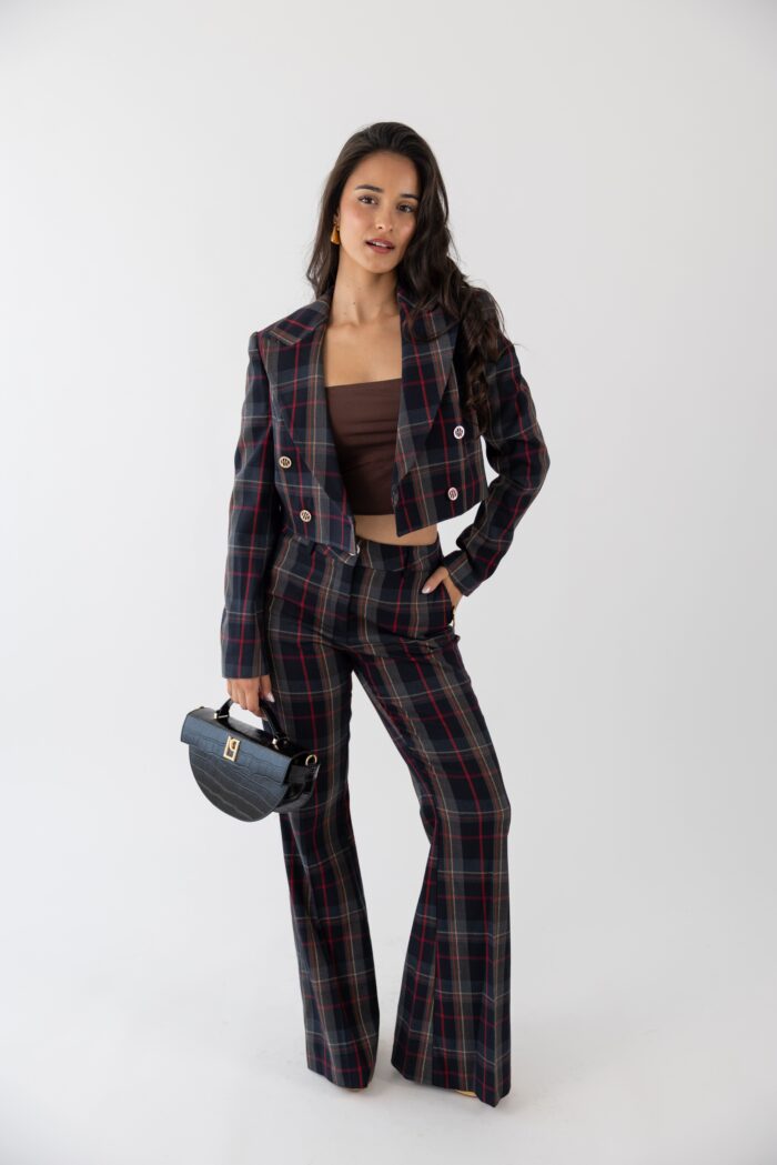 BLAZER CROPPED XADREZ TRESPASE FRACOMINA - Imagen 2