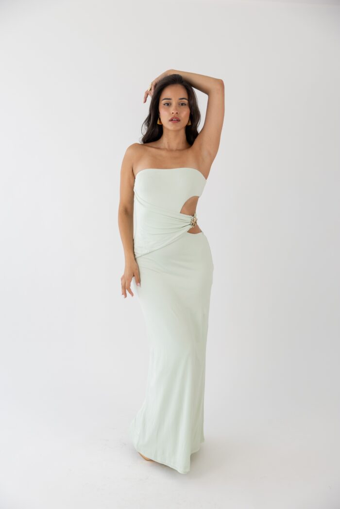 VESTIDO VERDE ÁGUA COM FIVELA PONTO CHIC - Imagen 2