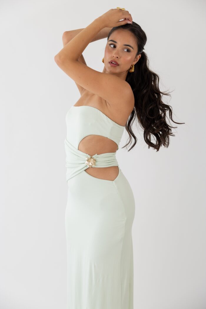 VESTIDO VERDE ÁGUA COM FIVELA PONTO CHIC - Imagen 3