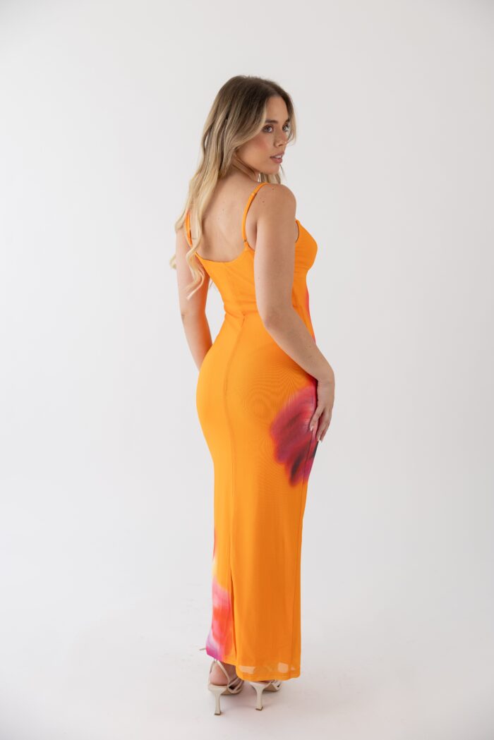 VESTIDO COMPRIDO EM MLAHA COM ESTAMPADO PONTO CHIC - Imagen 3