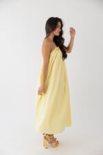 VESTIDO AMARELO COM PREGAS NO DECOTE PONTO CHIC - Imagen 2