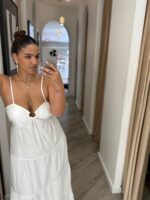 VESTIDO BRANCO FLUÍDO COM FOLHOS PONTO CHIC - Image 3
