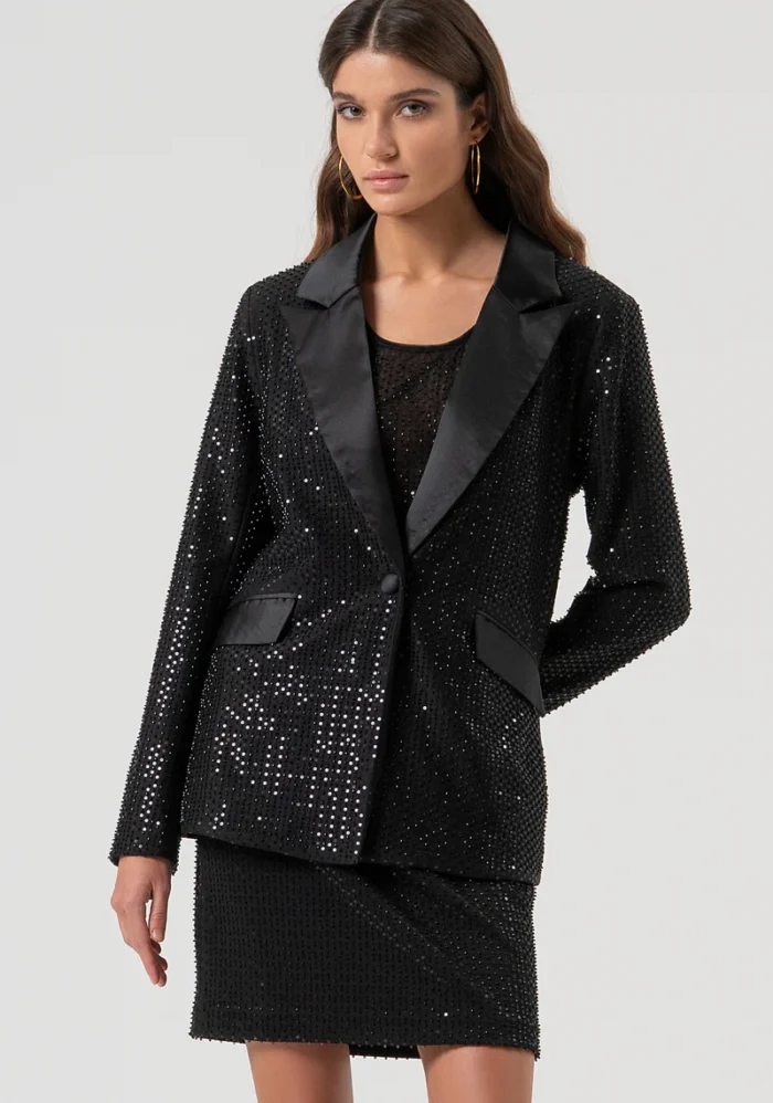 BLAZER LONGO COM STRASS FRACOMINA - Imagen 1