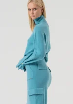 SAIA MIDI DE MALHA AZUL FRACOMINA - Image 2