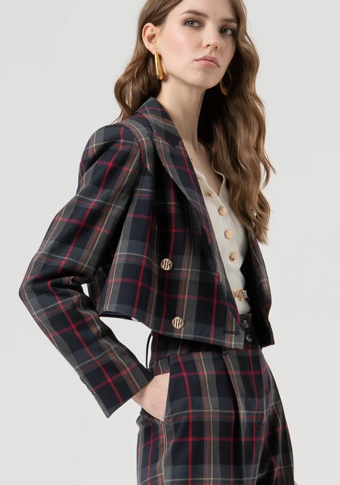 BLAZER CROPPED XADREZ TRESPASE FRACOMINA - Image 3