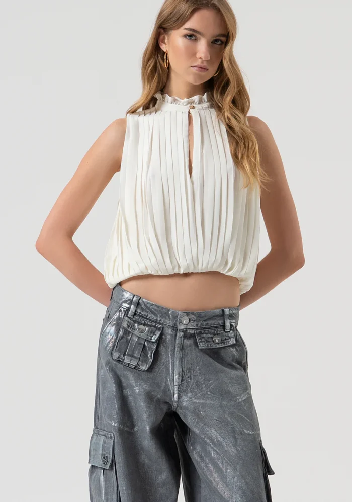 BLUSA BRANCA COM PREGAS FRACOMINA - Image 1
