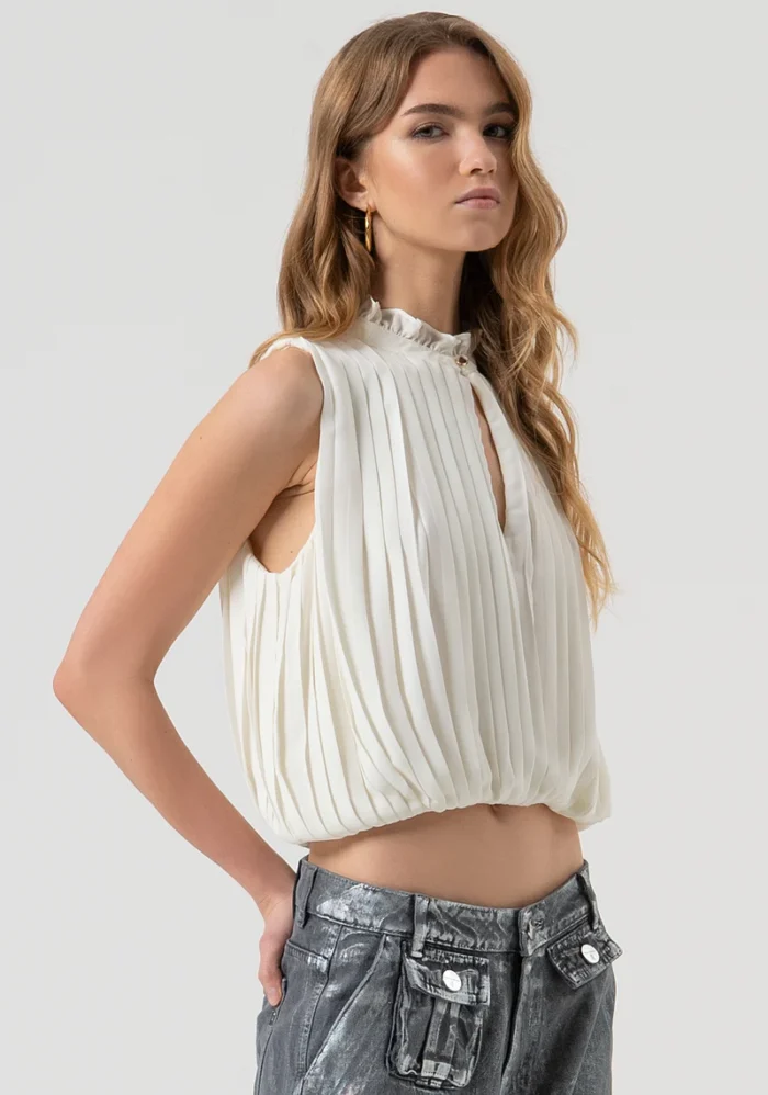 BLUSA BRANCA COM PREGAS FRACOMINA - Image 3