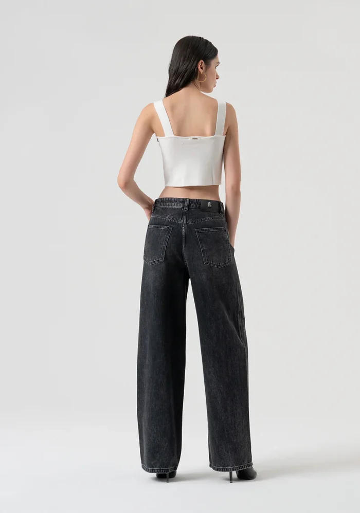 CALÇA PRETA PALAZZO COM STRASS FRACOMINA - Image 4