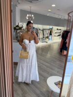 VESTIDO BRANCO FLUÍDO COM FOLHOS PONTO CHIC - Image 2