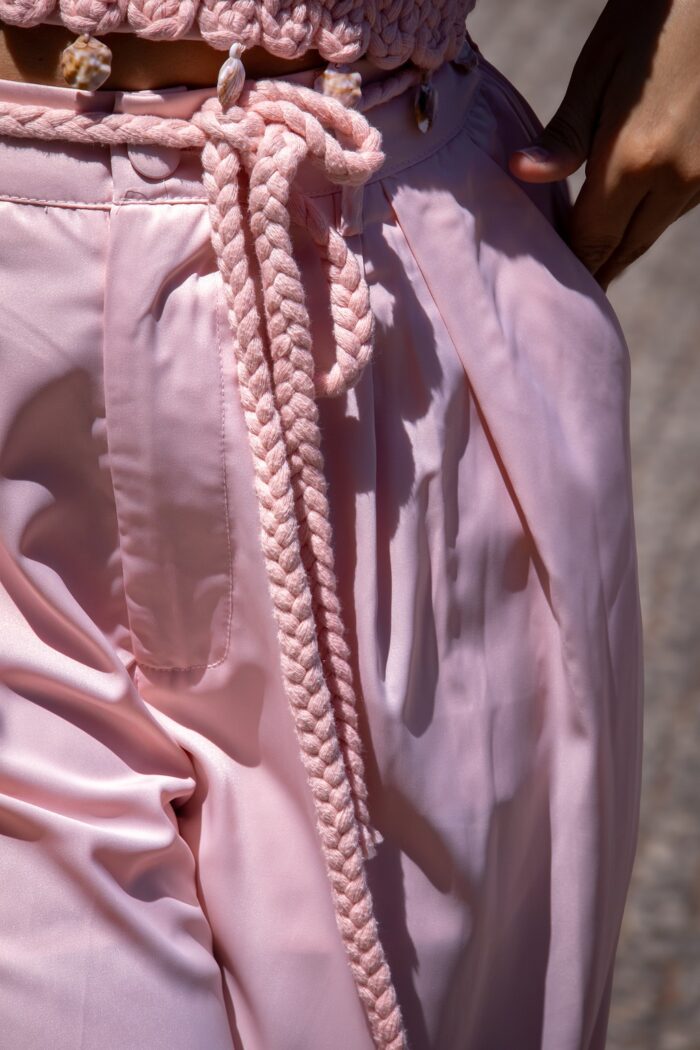 CONJUNTO DE PANTALONA E TOP ROSA PONTO CHIC - Image 4