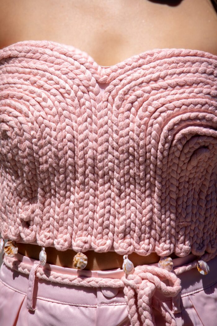 CONJUNTO DE PANTALONA E TOP ROSA PONTO CHIC - Image 3
