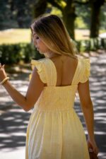 VESTIDO MIDI COM RISCA AMARELA PONTO CHIC - Image 4