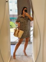 VESTIDO ESTILO CAMISEIRO ANIMAL PRINT PONTO CHIC