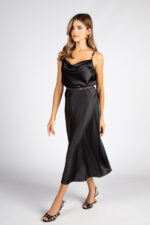 SAIA MIDI PRETA CÓS ESTAMPADO SILVINA CAMPOS - Imagen 2