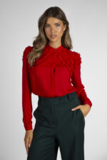 BLUSA VERMELHA COM FOLHOS SILVINA CAMPOS