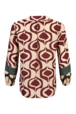 BLUSA ESTAMPADA EM TONS DE BORDO E BEGE SILVINA CAMPOS - Imagen 7