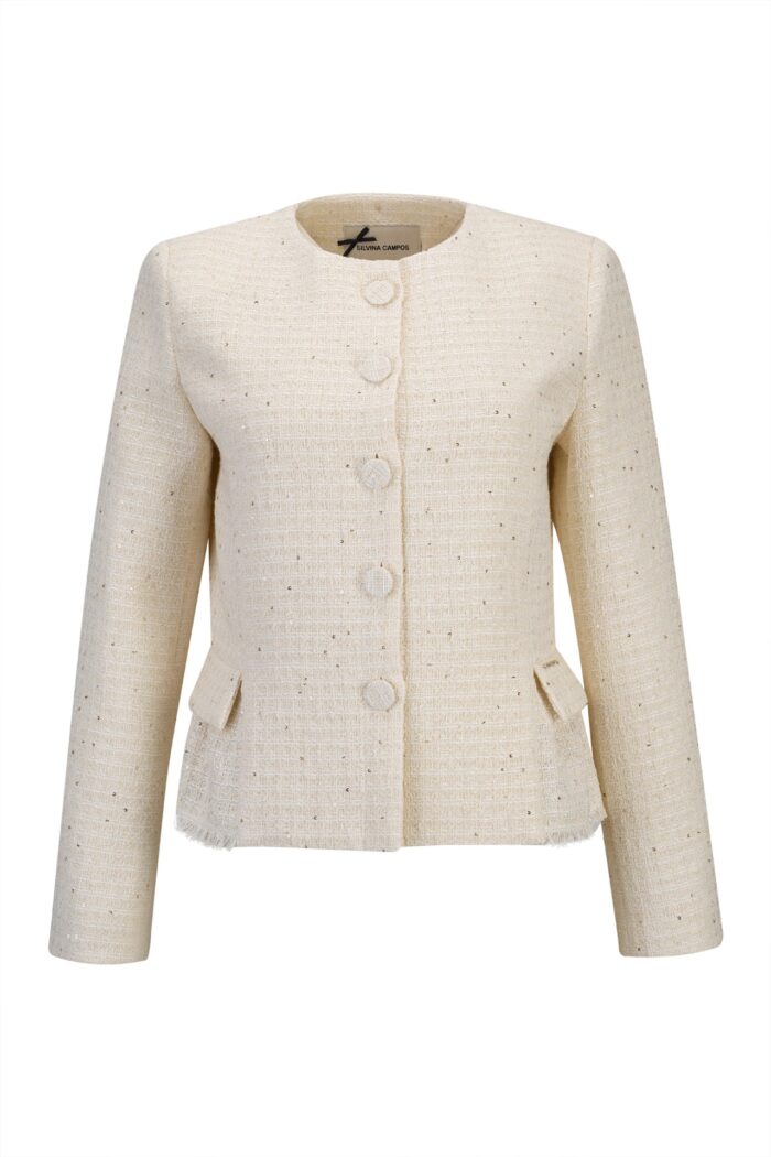 CASACO TWEED BRANCO SILVINA CAMPOS - Imagen 6