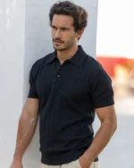 POLO TRICOT DESENHO ESPINHA PRETO ZOLF